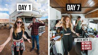 Can We Survive 1 FULL WEEK Off-Grid In Our RV... In The Desert?? - No Water, Power or Sewer 