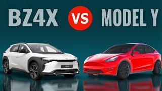 Toyota BZ4X v Tesla MODEL Y ( in 5 min! )