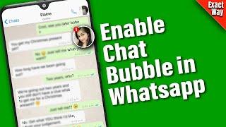 How to enable chat bubble in whatsapp (2025)