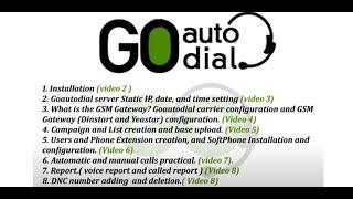 Goautodial | installation |IP|carrier |campaign|setup | outbound  Manual and Predictive dialing