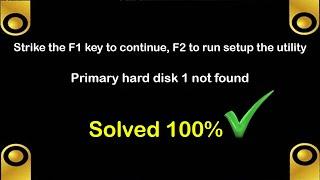 Strike the F1 key to continue, F2 to run the setup utility - Dell Error - Solved 100% .