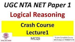 Logical Reasoning | Crash Course Lecture 1 | UGC NET 2022 Paper 1