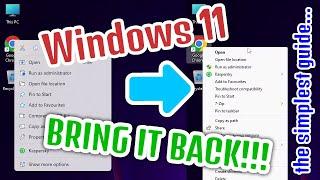 Windows 11: How to bring back classic Windows 10 right-click context menu