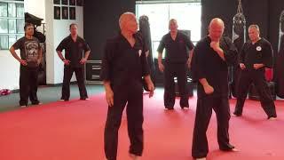 Grandmaster Bill Superfoot Wallace teaching kicking drills