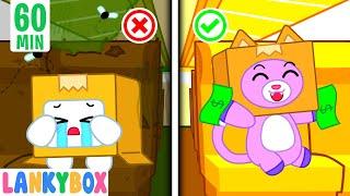 Rich vs Broke Airplane - LankyBox DIY Toy One Hour Compilation | LankyBox Channel Kids Cartoon
