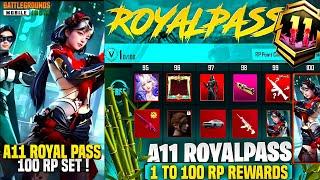 A11 FREE ROYAL PASS 1 TO 100 REWARDS IN BGMI | BGMI NEXT BONUS PASS | A11 RP FREE UPGRADE GUN