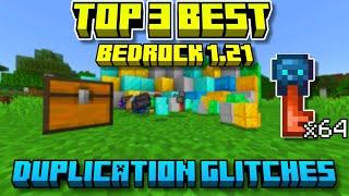 3 BEST MINECRAFT BEDROCK 1.21 DUPLICATION GLITCHES! (Playstation, Xbox, Switch, MCPE, PC)