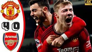 Manchester United vs Arsenal 4-0 - All Goals & Highlights -  Man United match today