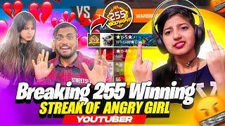 Breaking 255 Winning Streak Of Angry Girl Youtuber  Crying Reaction