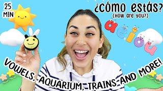 Vowels, Aquarium, Trains and More! All in Spanish with Miss Nenna the Engineer | Spanish For Minis