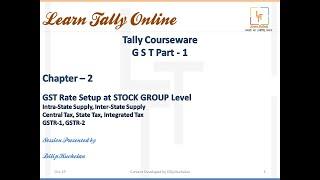 GST Rate Setup at Stock Group Level in Tally