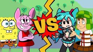 M.U.G.E.N Battles | Peppa Pig/SpongeBob vs Hatsune Miku/El Chavo