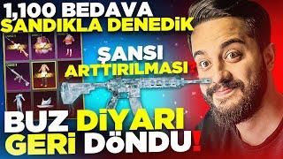 SONUNDA BUZ DİYARI GERİ DÖNDÜ! ŞANSI ARTTIRILMIŞ MI?! 1,100 ÜCRETSİZ SANDIKLA DENEDİK! PUBG Mobile