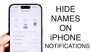 How To Hide Names On Notifications On iPhone! (2023)