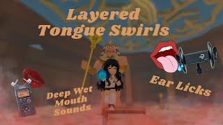 Roblox ASMR  deep layered tongue swirls + some ear licks