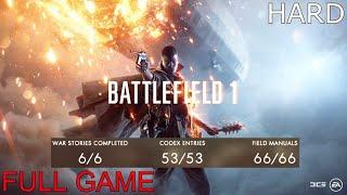 Battlefield 1 Full Gameplay Walkthrough on Hard All Codex entries & Field manuals