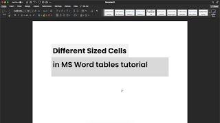 How to make different sized cells in MS Word tables tutorial — MS Word tutorial