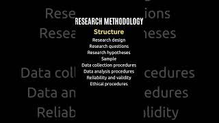 Research methodology outline