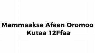 Mammaaksa Afaan Oromoo kutaa 12ffaa