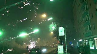 Pyro Wahnsinn Berlin Silvester 2016 Frankfurter Allee Feuerwerksvitrine Teil 1