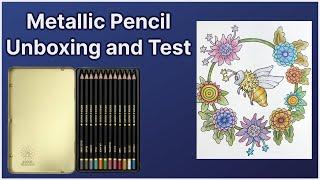 Unboxing and Test - Tin of 12 Metallic Pencils from Hobbycraft