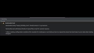 ANDROID STUDIO | WARNING - HARDCODED TEXT - Hardcoded string "x", should use @string resource | 2022