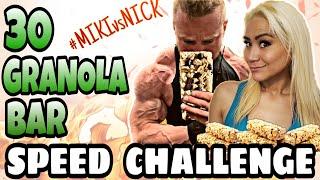 NATIONAL GRANOLA BAR DAY | SPEED EATING CHALLENGE | MIKI SUDO VS NICK WEHRY | HUNGRY COUPLE DATE