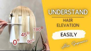 Understand Hair Elevation Easily / Difference Between Haircut Techniques / Line Graduation Layers