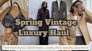 SPRING VINTAGE LUXURY HAUL | TOM FORD GUCCI | CALVIN KLEIN | LOEWE BAG | WHITING AND DAVIS |