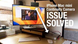 iPhone Continuity Camera won't connect wirelessly to Mac mini?