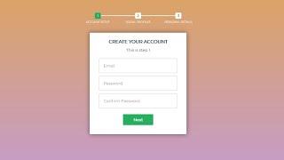 How to create Registration form in html | Multi Page Registration Form