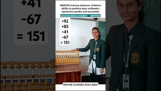 ABACUS training enhances children's ability to perform basic arithmetic operations quickly #shorts