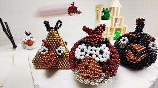 Angry Birds made of Magnetic Balls in Stop Motion | Magnetic Games