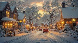 Cozy Holiday Jazz  Warm Café Vibes & Snowy Christmas Town Streets  Perfect for Relaxing Ambience