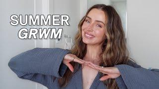 summertime grwm ️ updated beachy waves + glowing makeup