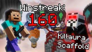 Beating a BLATANT CHEATER on a 160 Bedwars Winstreak (Fighting Sweaty Parties and Cheaters)