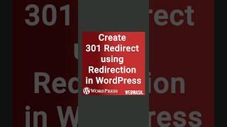 Create 301 Redirect using Redirection in WordPress