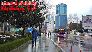 Şişli/Esentepe Büyükdere Caddesi'nde Kış Yürüyüşü