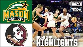 Round of 64: George Mason vs. Florida State | Women's NCAA Tournament | Full Game Highlights