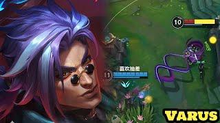 wild Rift China Varus mid -  BEST Build Runes - Gameplay Rank season 15