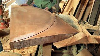 Amazing Ingenious Techniques || How Woodworking Workers Build Large Monolithic Hardwood Curved Door