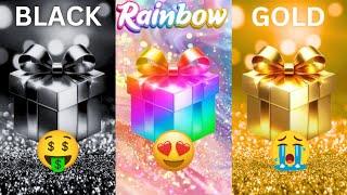 Choose your gift  3 gift box challenge2 good & 1 bad | Black, Rainbow & Gold #chooseyourbox