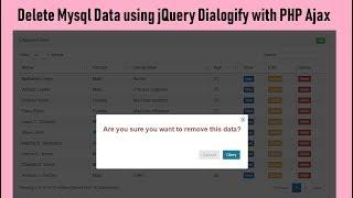 How to Delete Mysql Data using Dialogify with PHP Ajax