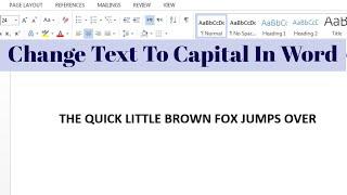 How To Change Small letter To Capital Microsoft Word | Change Lowercase letters To Uppercase In Word