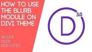 How to use blurb module Divi Theme | Spark Web Services