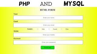 How to connect HTML form to MySQL Database with PHP.