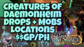 Creatures of Daemonheim - GP$$$ + Loot + Locations - Slayer Task - Runescape 3