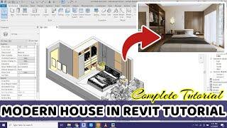 Modern Bedroom in Revit Tutorial Part 1 - 3D Modeling Workflow Tutorial