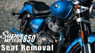 Rider and pillion seat removal, Royal Enfield 650 Super Meteor