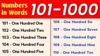 101 To 1000 Numbers in words in English || 101 - 1000 English numbers with spelling